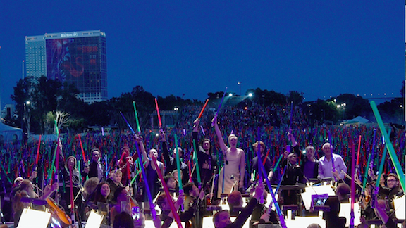 Lightsabers at the San Diego Symphony and John Williams concert, San Diego Comic-Con 2015