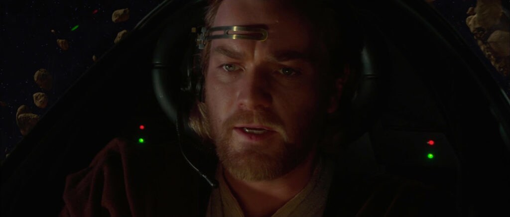 Obi-Wan Kenobi piloting his Jedi Starfighter