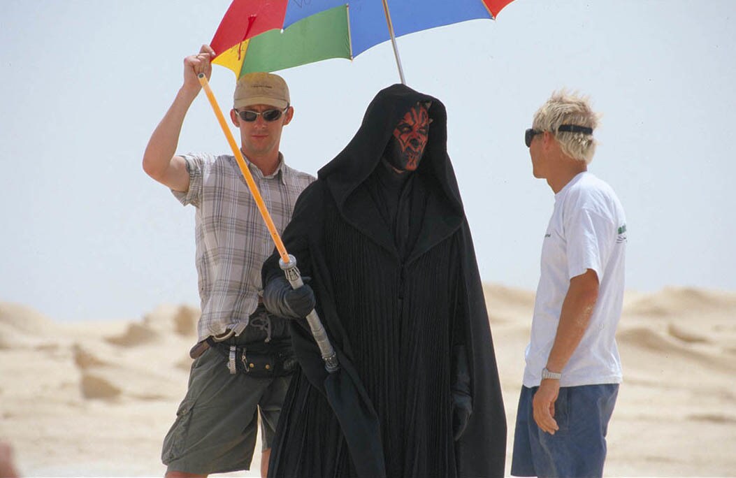 A behind-the-scenes photo from The Phantom Menace.