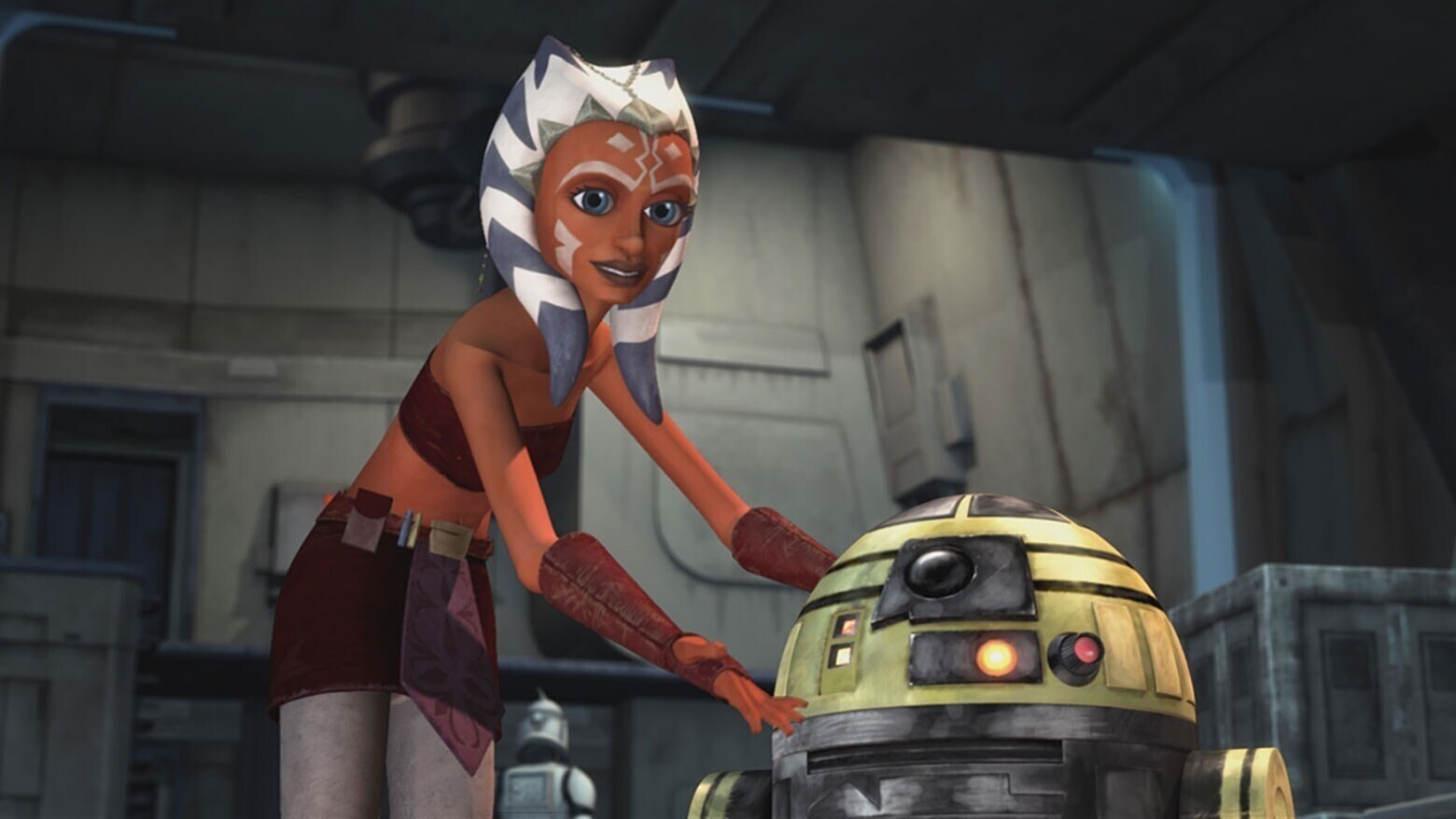 Ahsoka Tano and R2-D2 from The Clone Wars episode, "Downfall of a Droid"
