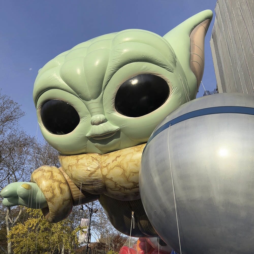 Grogu in Memorable Macy’s Thanksgiving Day Parade Appearance close-up