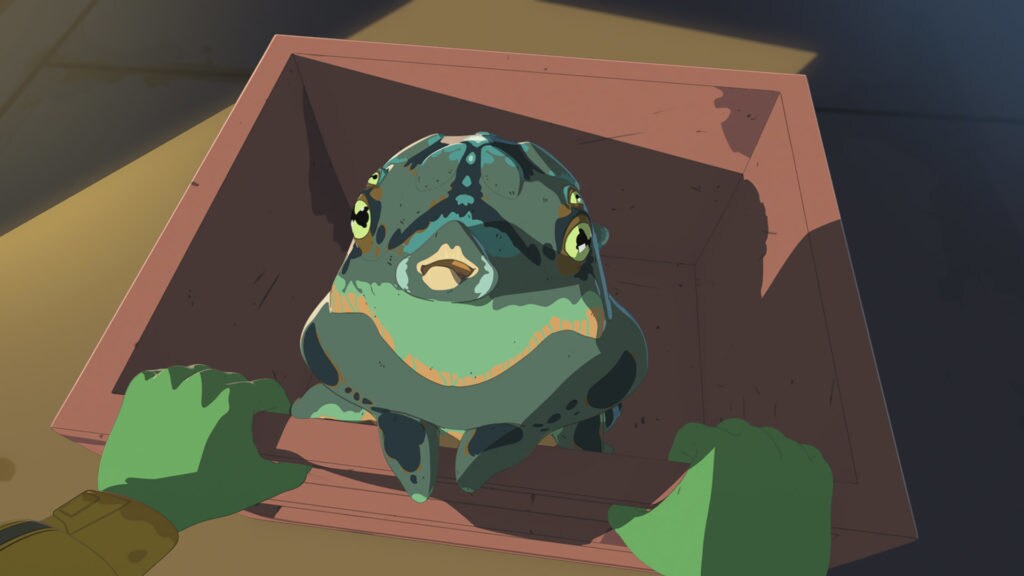 Bibo sits in a box in Star Wars Resistance.