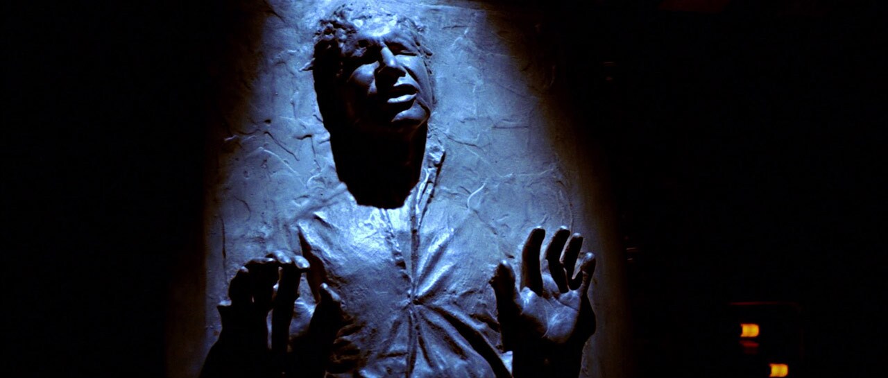 Han Solo frozen in carbonite.