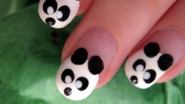 Cute and Easy Panda Nail Art