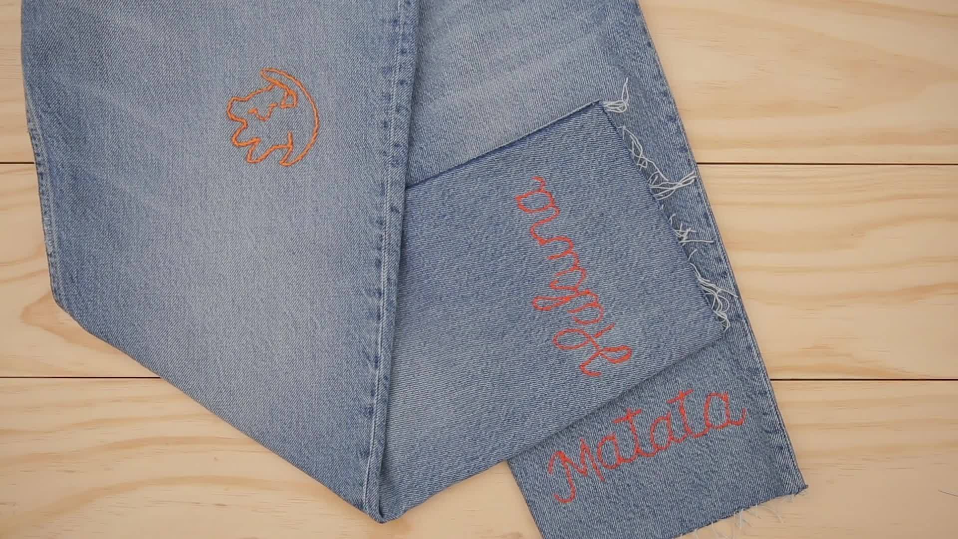DIY The Lion King Embroidered Jeans | Disney Style