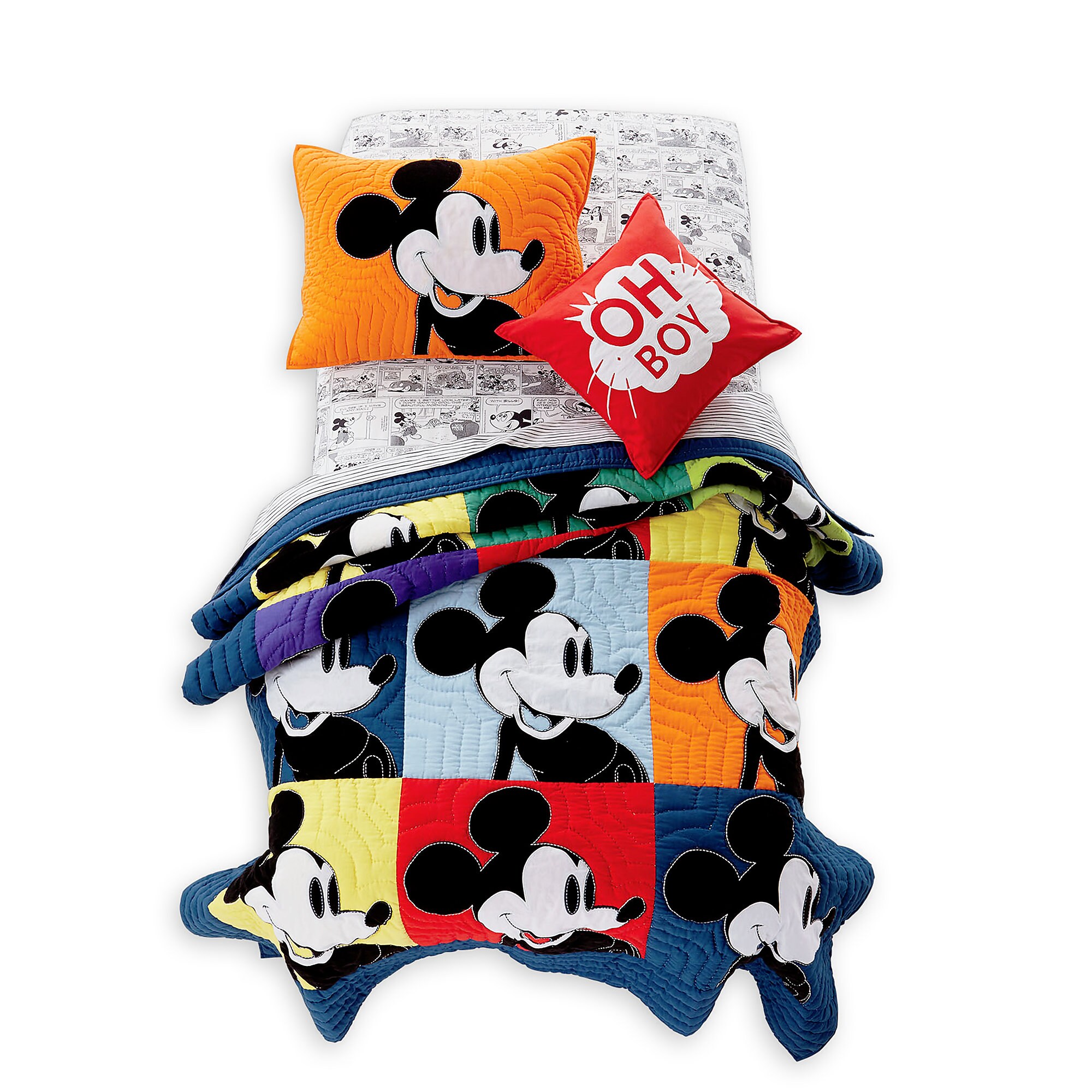 Mickey Mouse Color Block Mickey Quilt by Ethan Allen