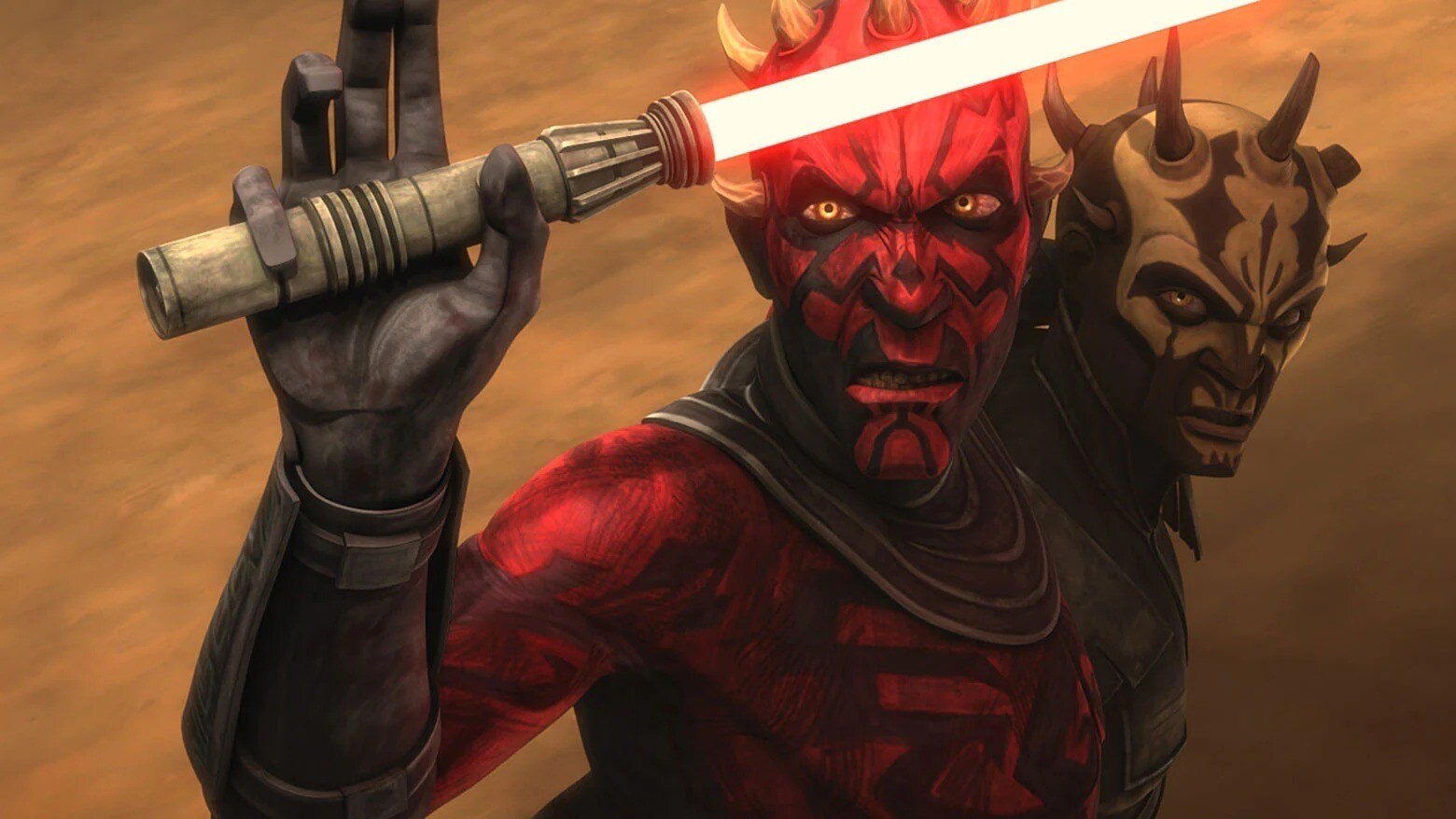  Darth Maul with red light saber and Savage Opress from The Clone Wars episode, "Revival"