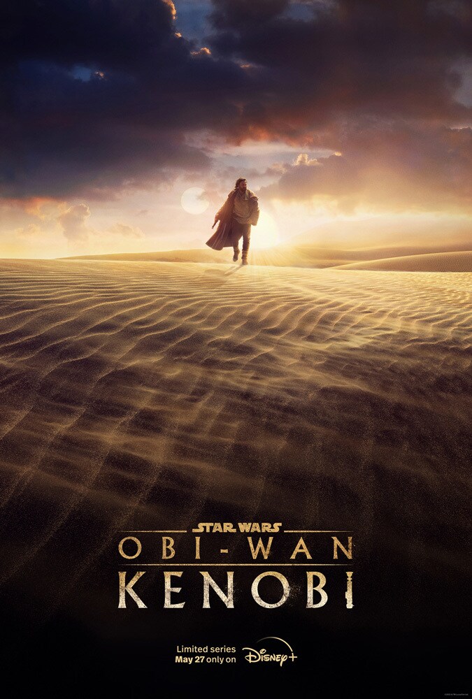 Obi-Wan Kenobi teaser poster, featuring Obi-Wan walking in a desert.
