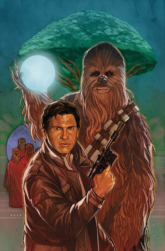 Han Solo and Chewbacca on the cover of Star Wars: Life Day issue #1.