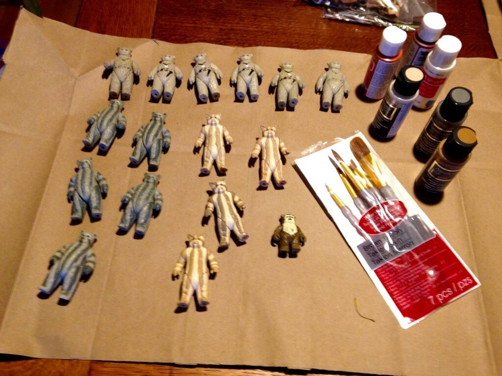 Preparing to paint a batch of figures to create new characters.