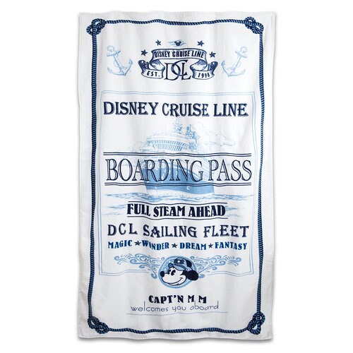 Captain Mickey Mouse Beach Towel Disney Cruise Line shopDisney