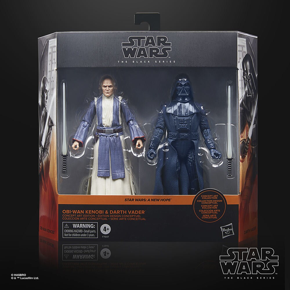  Obi-Wan Kenobi and Darth Vader figure set based on the work of Ralph McQuarrie in package