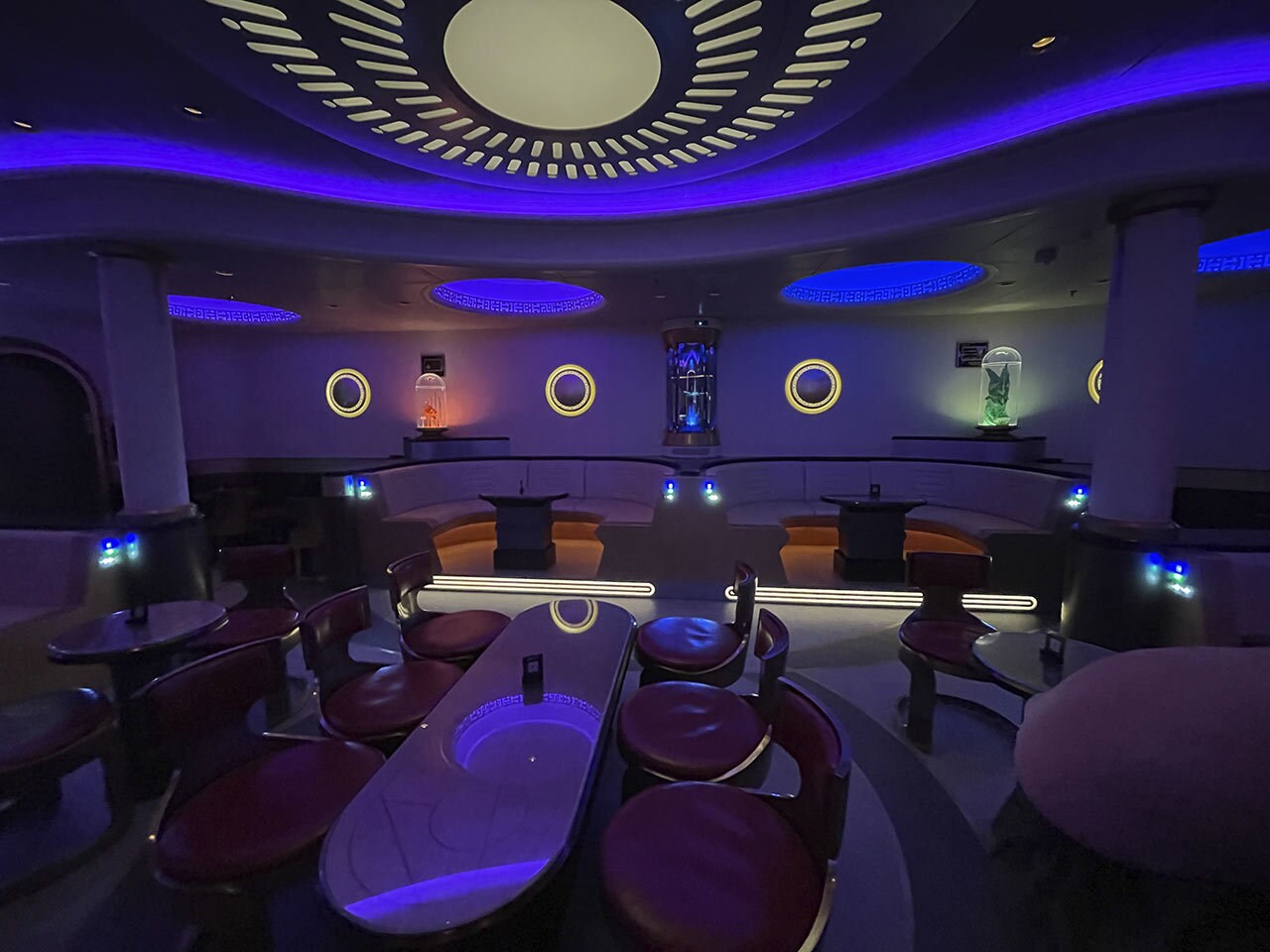 Star Wars Hyperspace lounge's seating area