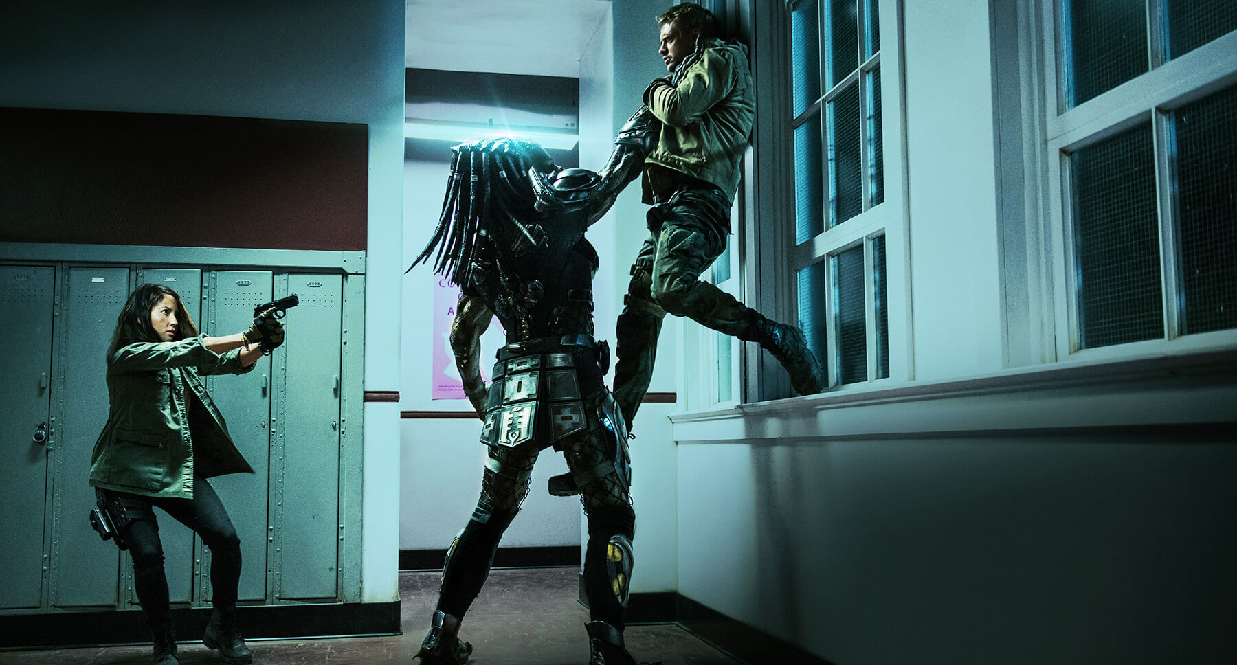 Olivia Munn and Boyd Holbrook in "The Predator"