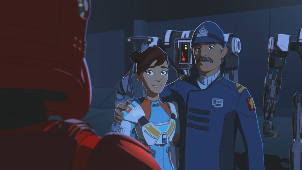 Captain Doza with daughter Torra in Star Wars Resistance.