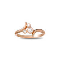  Image of Diamond Mickey Mouse Icon Bypass Ring - 14K Rose Gold # 1