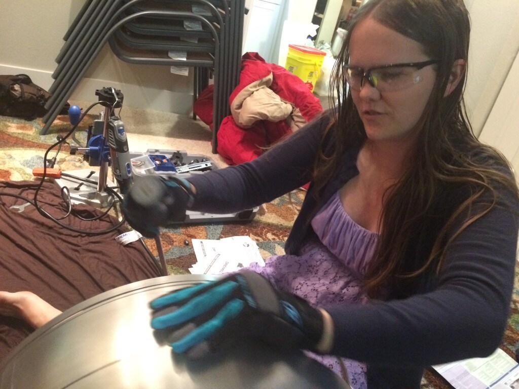 Keri Bean works on her own astromech droid