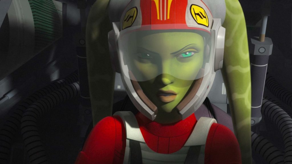 Hera pilots an X-wing in Star Wars Rebels.