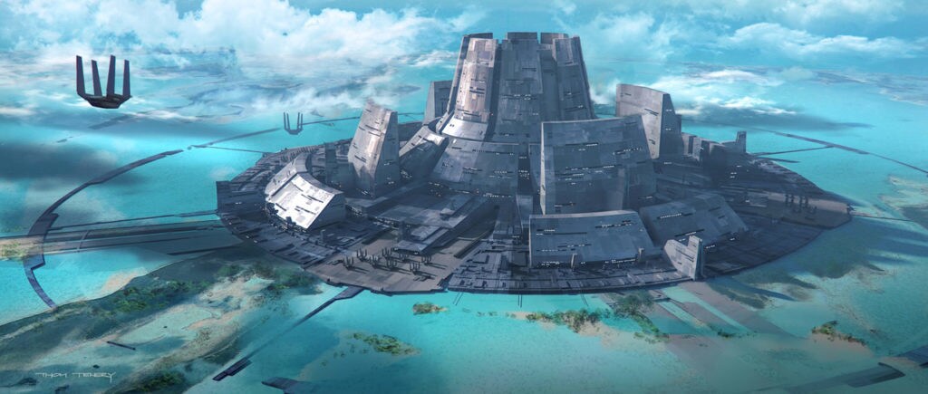 Concept art of the Imperial facility on Scarif.