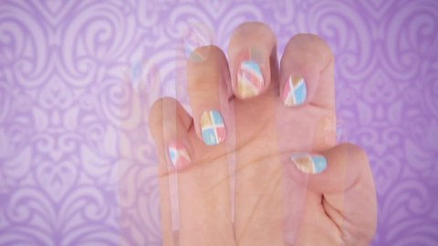 Princess Aurora Colorblock Nail Art Disney Video