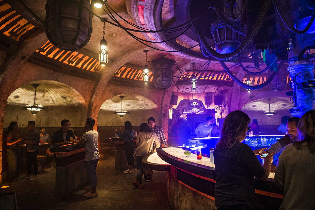 A view of the booths at Oga's Cantina