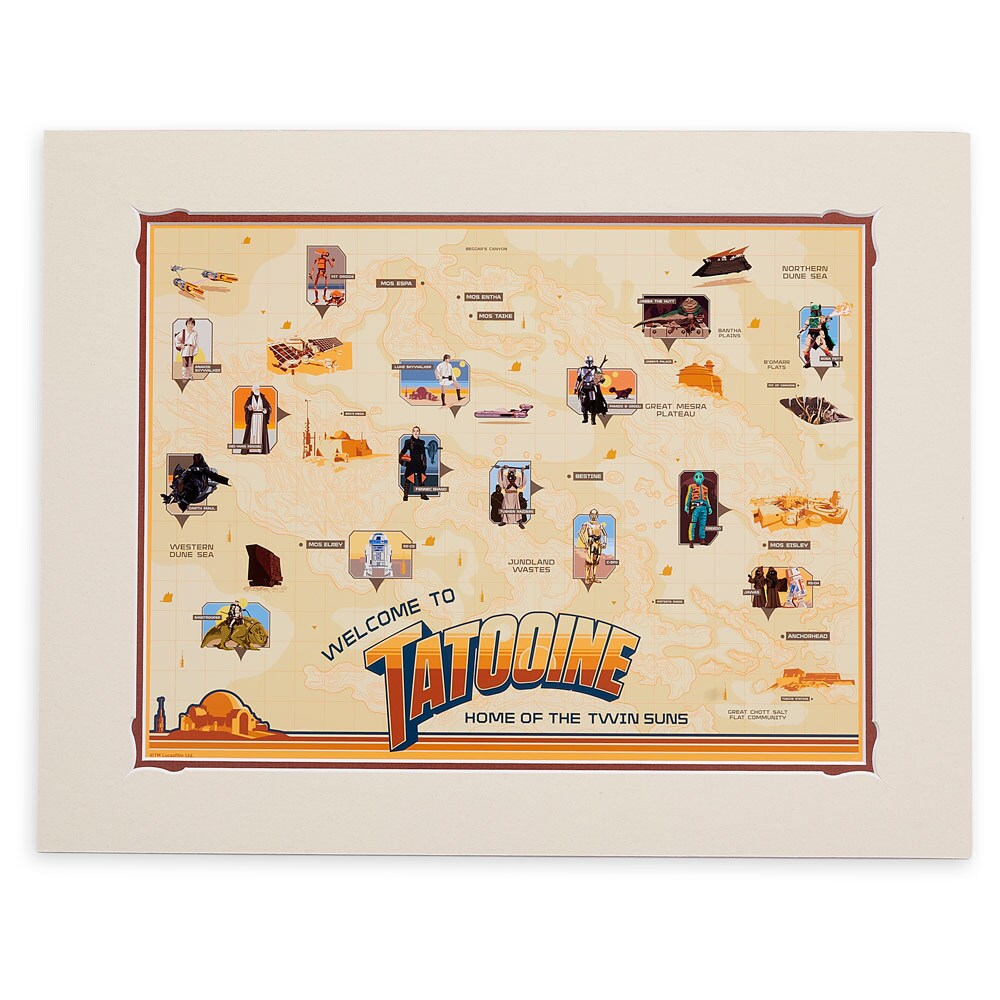 Map of Tatooine print from the Tatooine Collection by shopDisney.