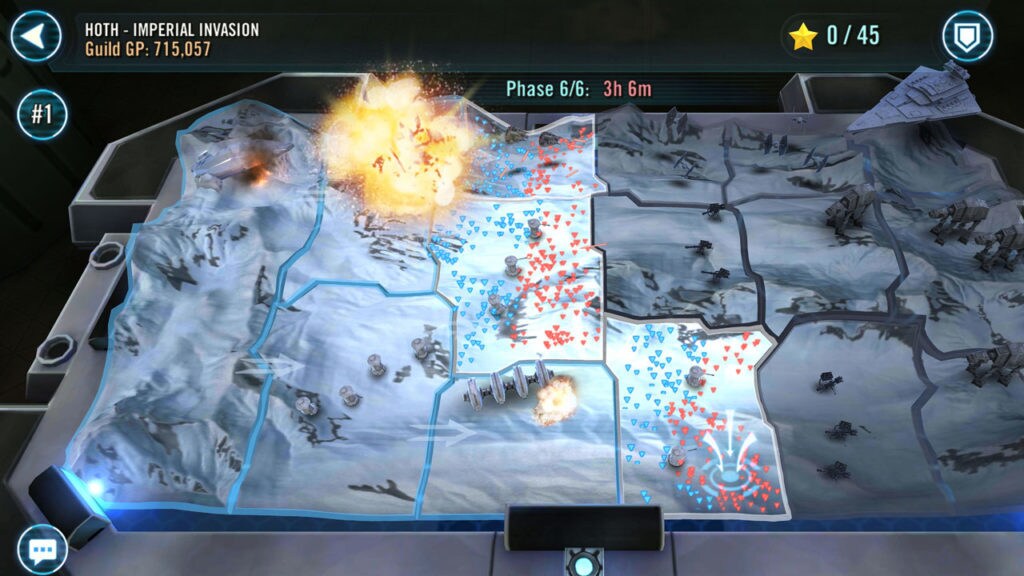 A map of Hoth in the game Star Wars: Galaxy of Heroes.