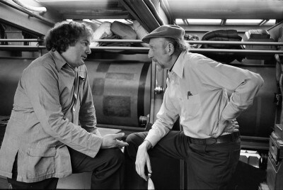 David Tomblin with Irvin Kershner during the filming of The Empire Strikes Back