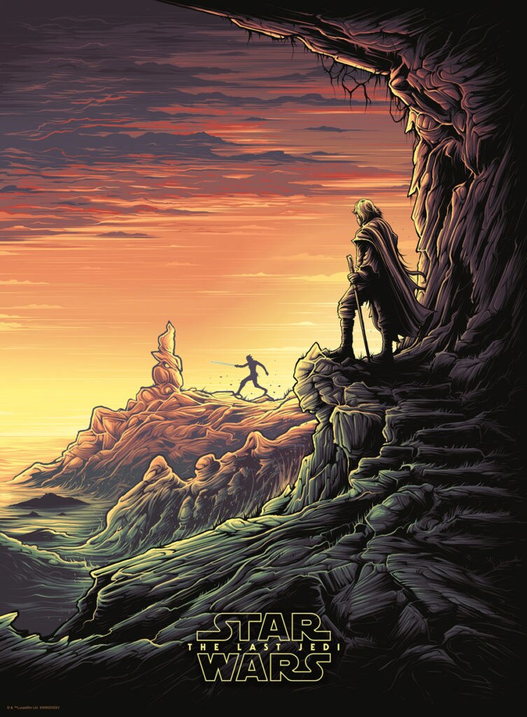 Dan Mumford Star Wars: The Last Jedi print - Luke and Rey