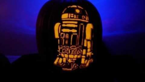 R2-D2 jack o'-lantern