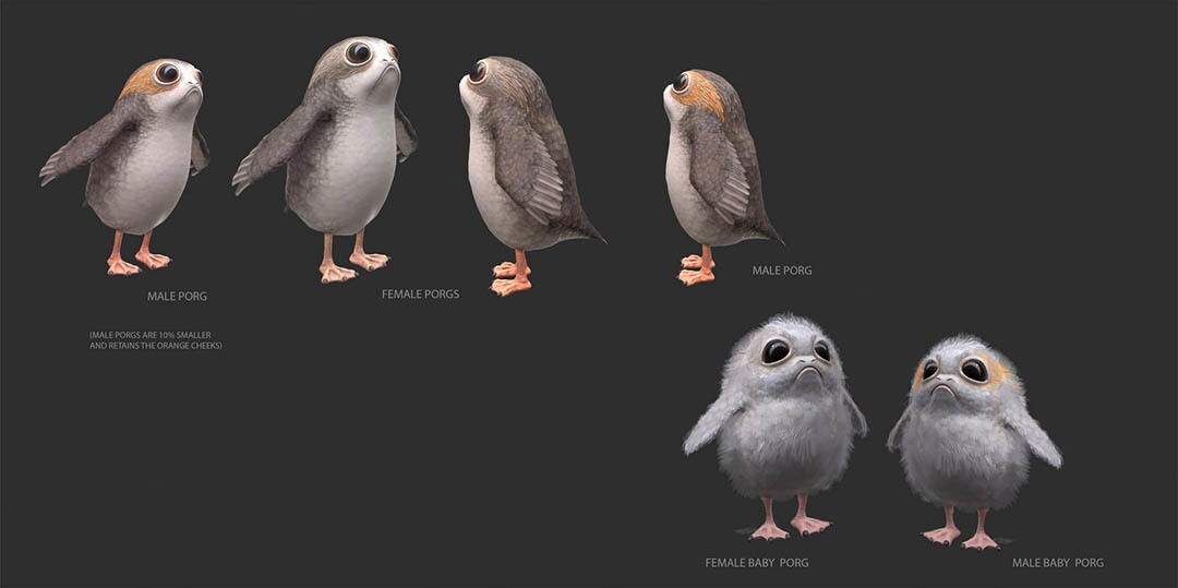 Porg concept art from Star Wars: Project Porg by ILMxLAB.