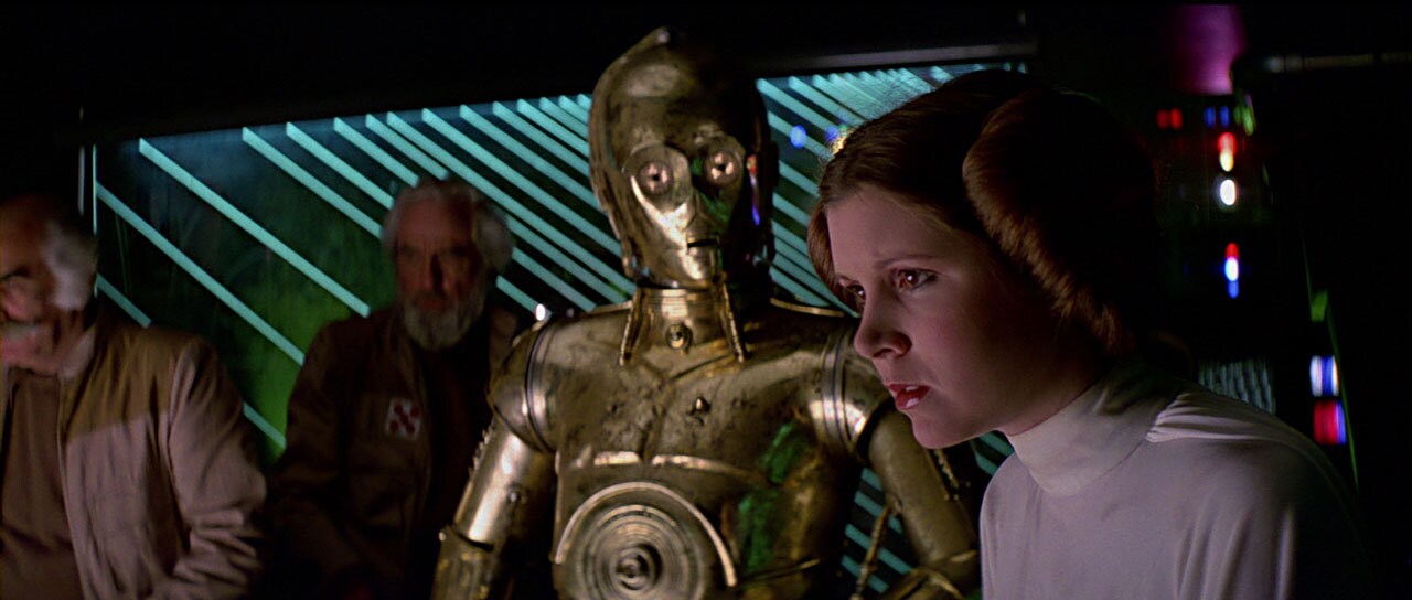 Leia and C-3PO in A New Hope