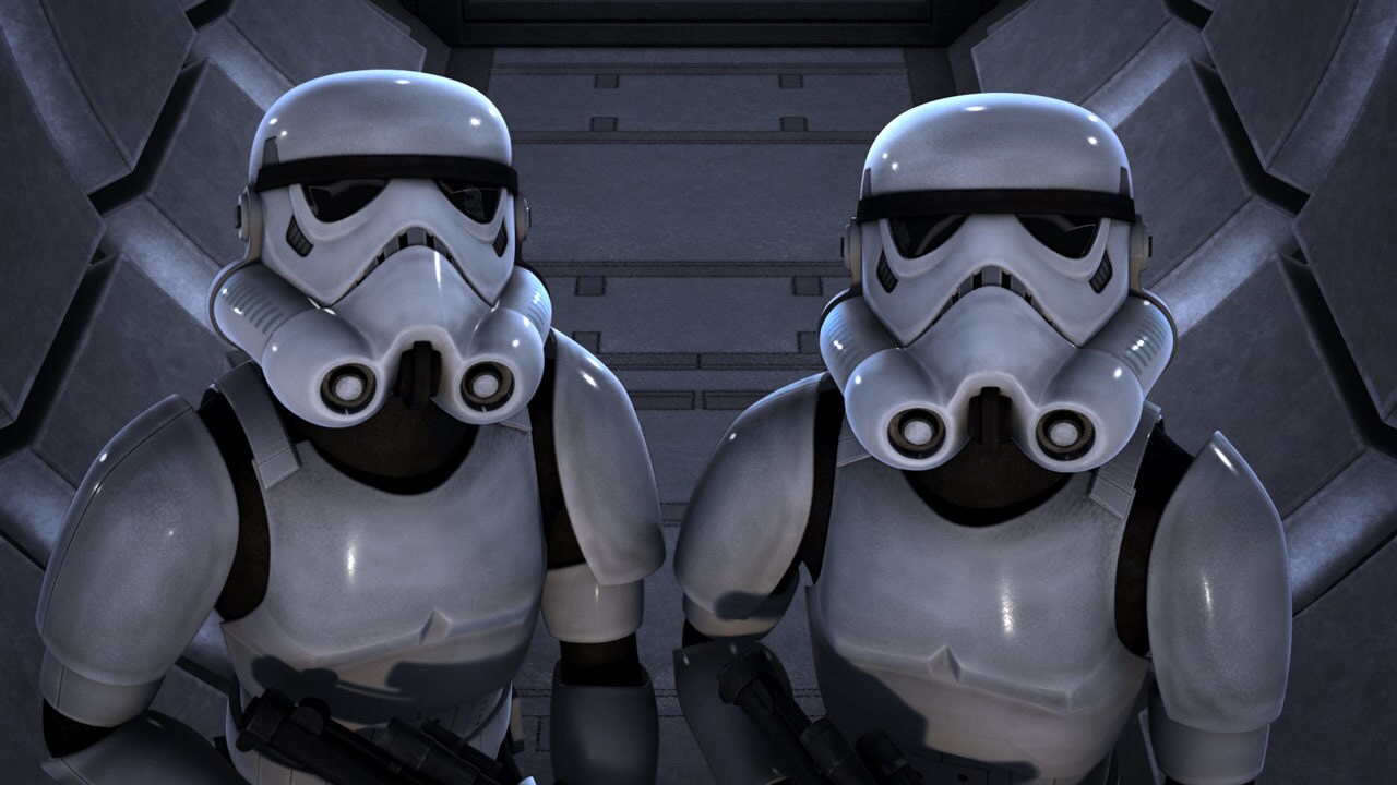 A pair of stormtroopers in Star Wars Rebels.