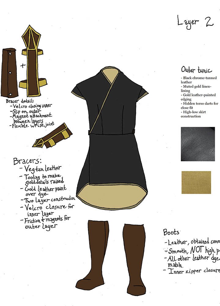Caitlin Jacques's mission attire sketch layer 2 for Krystina