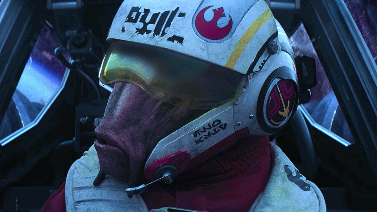 Ello Asty pilots a starfighter in The Force Awakens.