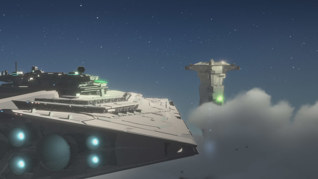A Star Destroyer chases the Colossus in Star Wars Resistance.