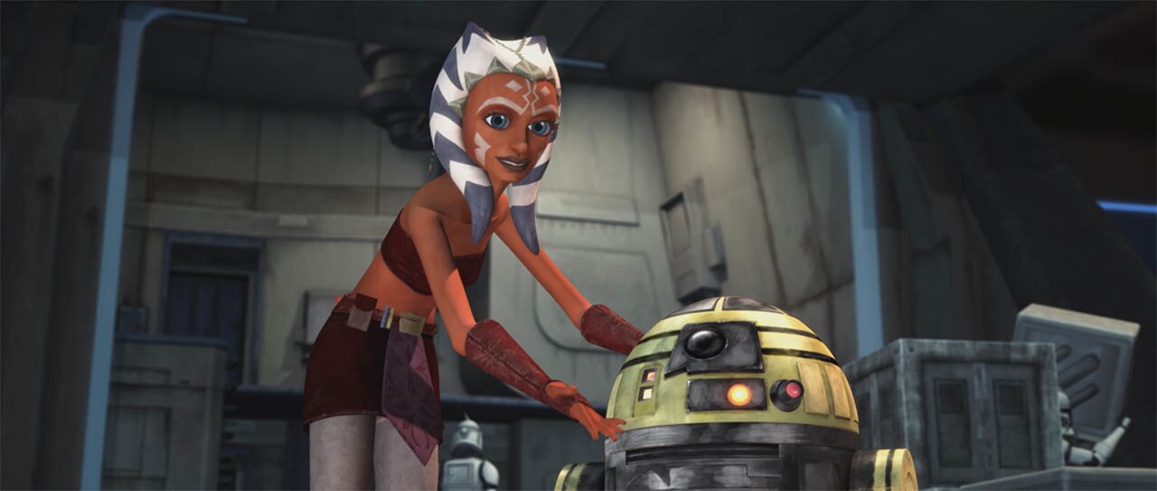 Ahsoka introduces "Goldie" seen in a scene from "Downfall of a Droid."