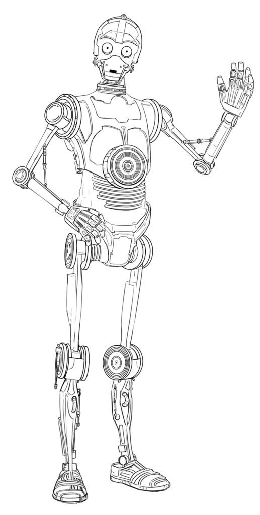 Star Wars: Droidography "naked" C-3PO sketch.