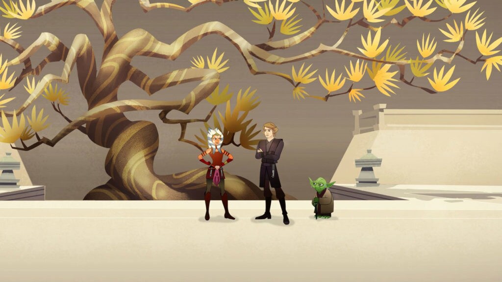 Ahsoka Tano speaks to Luke Skywalker and Yoda in Star Wars Forces of Destiny.