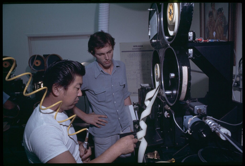 Blalack (right) with an unidentified colleague at work on Star Wars: A New Hope