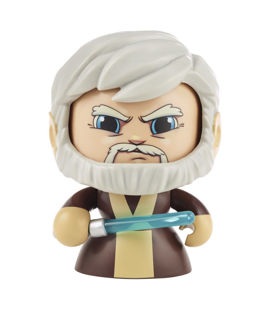 A smirking Obi-Wan Kenobi Hasbro Mighty Muggs figure.