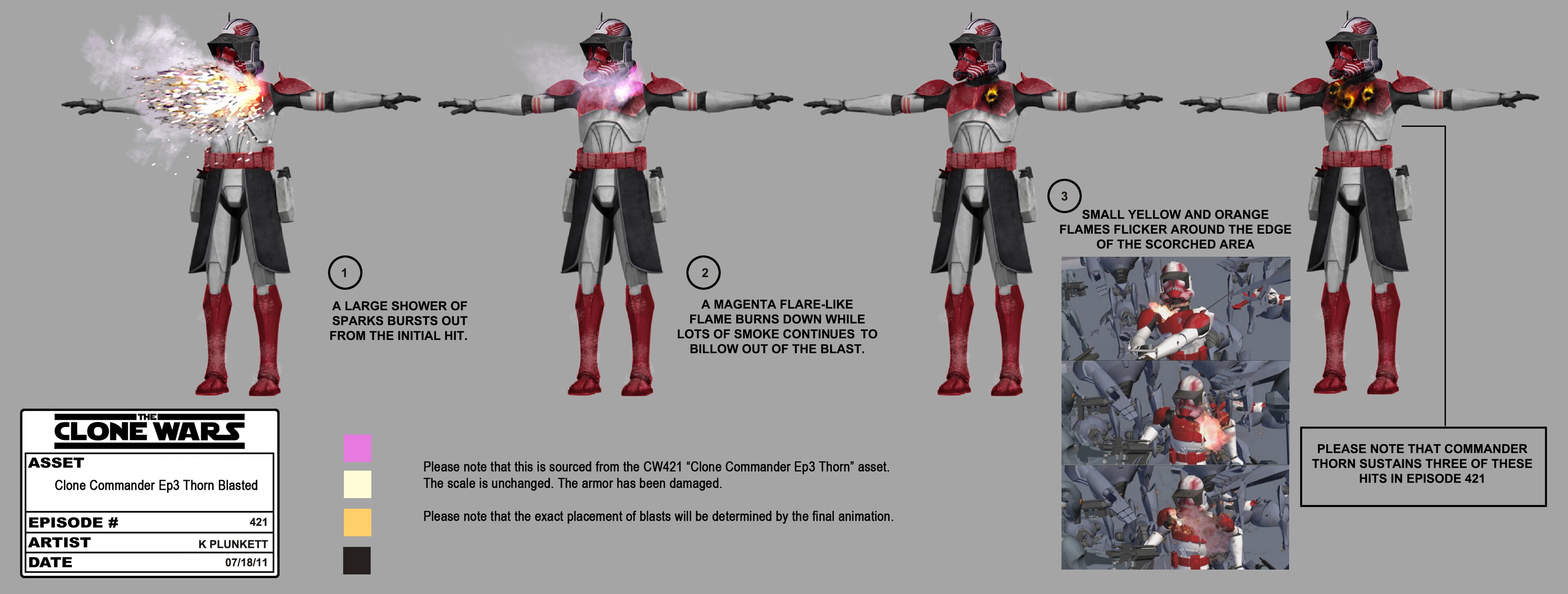 With his wing-adorned helmet and a rotating blaster called the "Hammer," Clone Commander Thorn is...