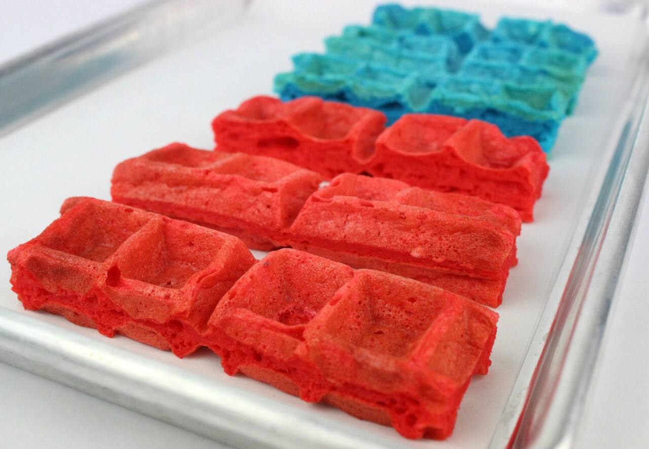 Red and blue lightsaber waffle bars.