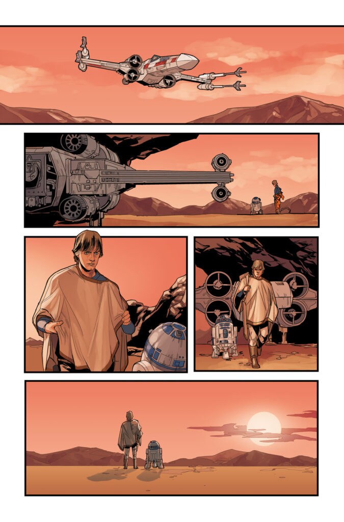 Star Wars #68 page with Luke and R2-D2 outside their X-wing.