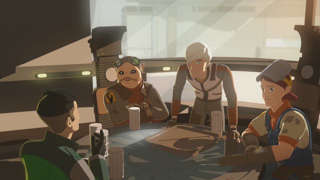 Jace Rucklin and his crew in Star Wars Resistance.