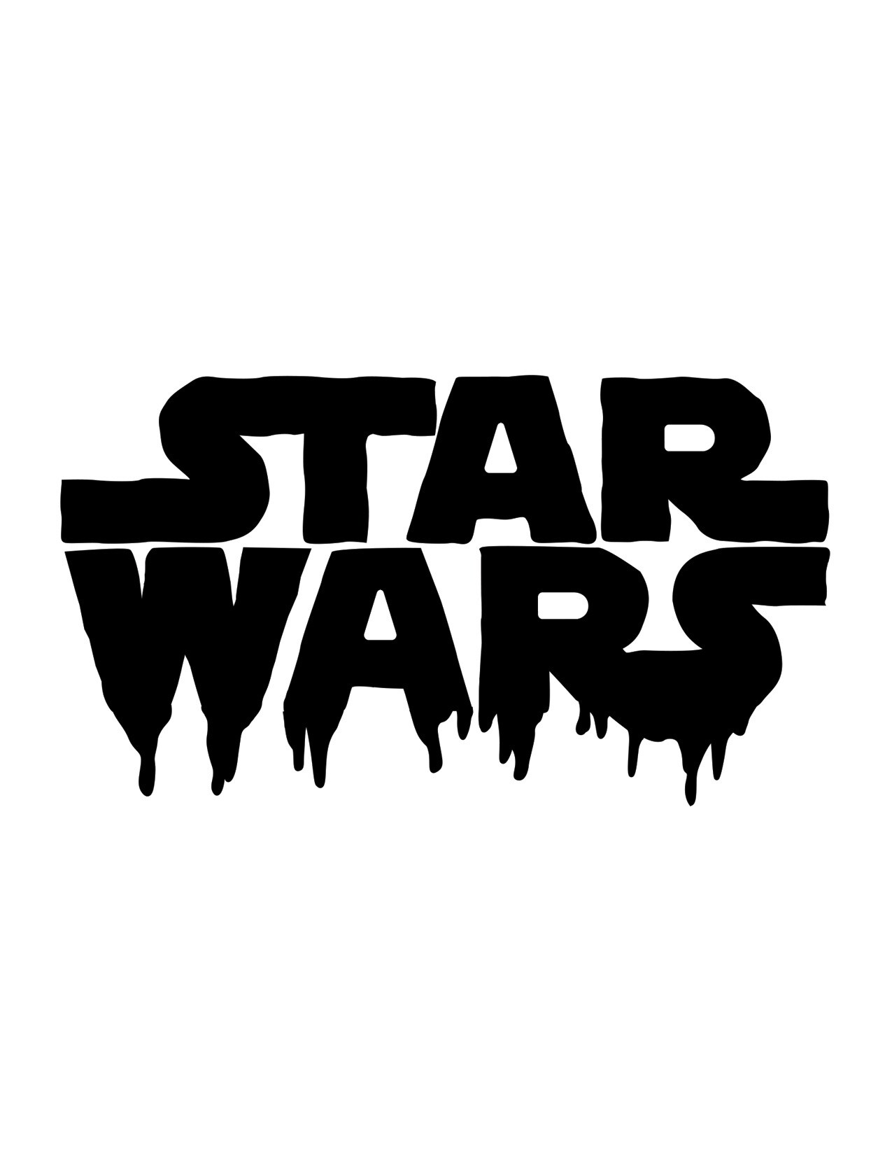 The Star Wars logo with Halloween style goop dripping from it.