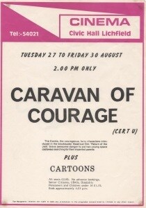 Poster for local UK viewing of Caravan in 1985