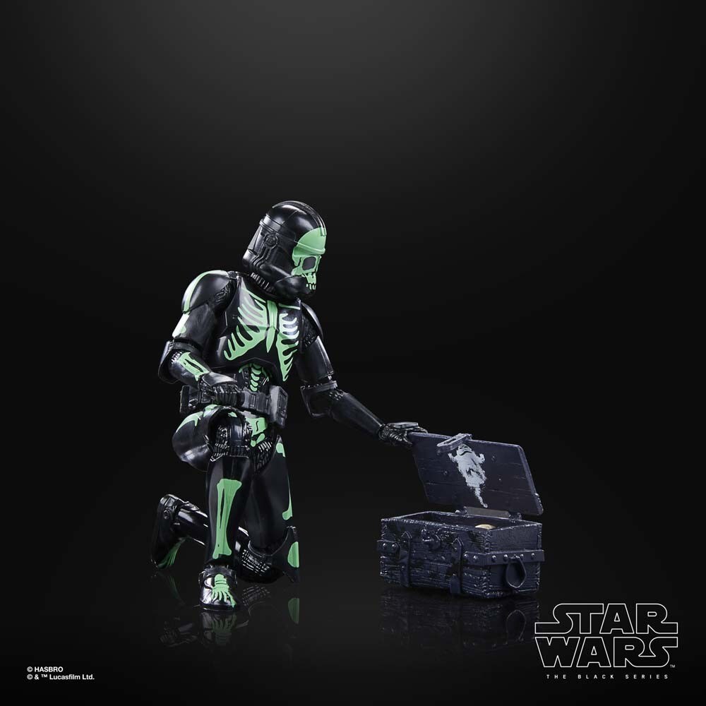 Star Wars: The Black Series Clone Trooper (Halloween Edition) with crate.