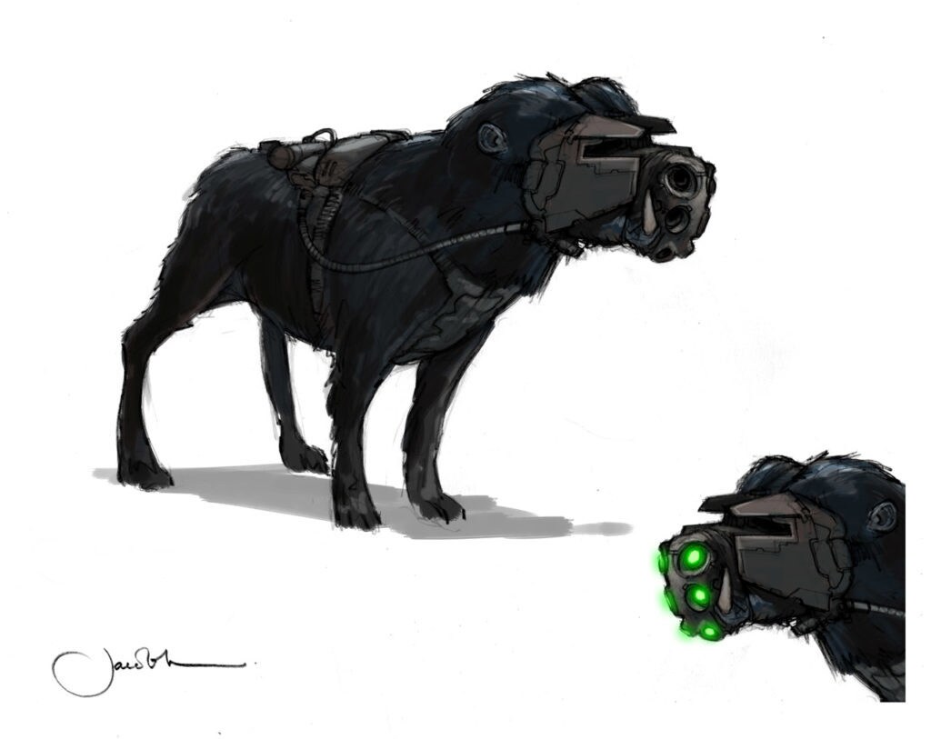 Concept art of Corellian hounds.