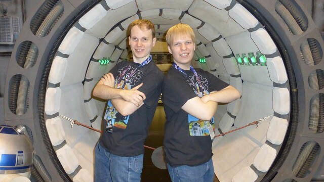 Brothers Cody and Jordan Gustafson pose at Star Wars Celebration Anaheim.